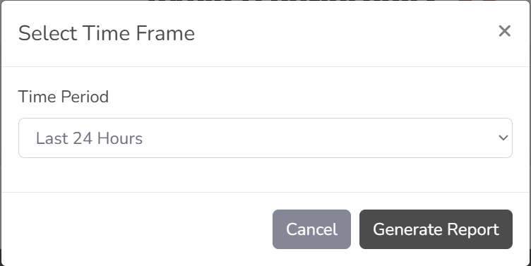Time Frame Selection Dialog